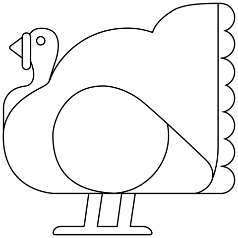 Turkey Emoji Coloring Page